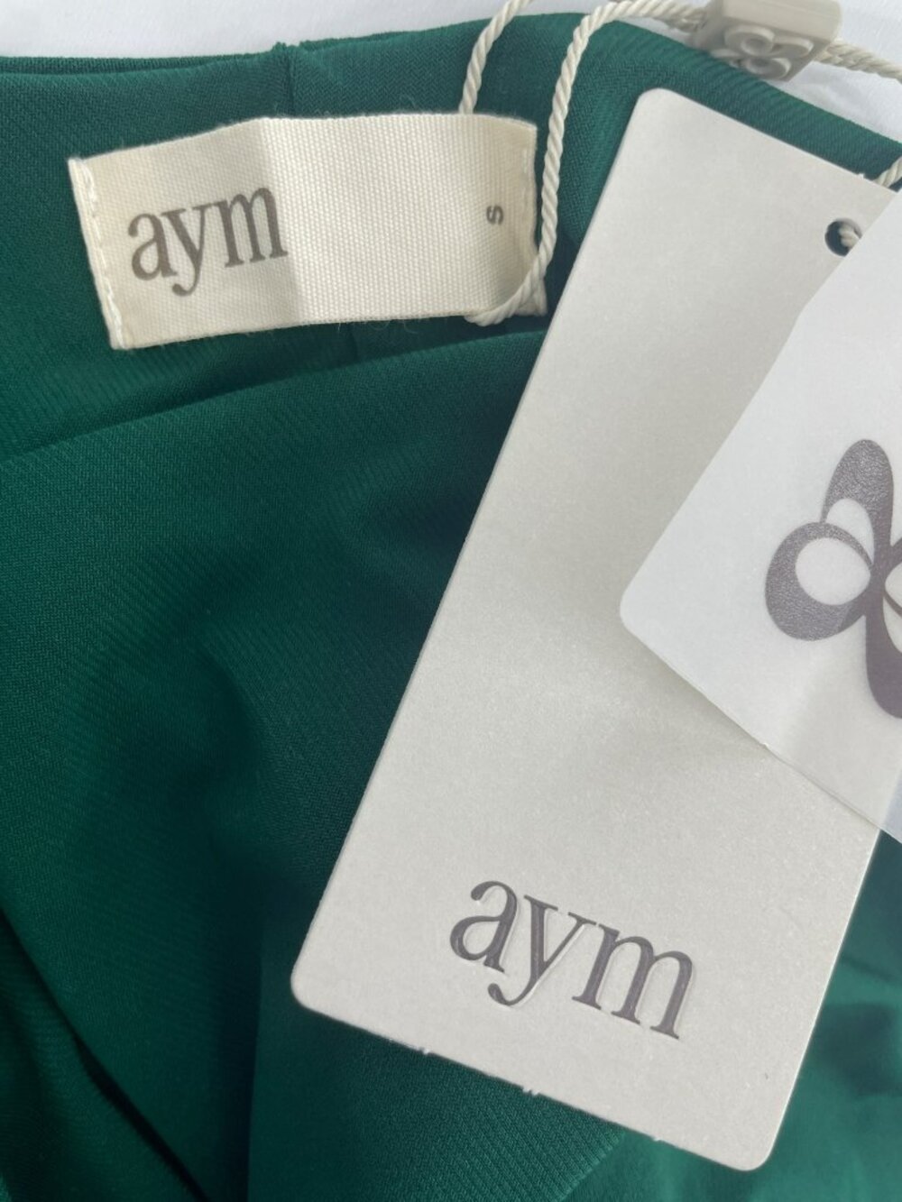 AYM Ava Maxi Dress Green Flutter Slip Sleeve Wrap Tie Detail Women's Sz S NWT - Picture 8 of 10